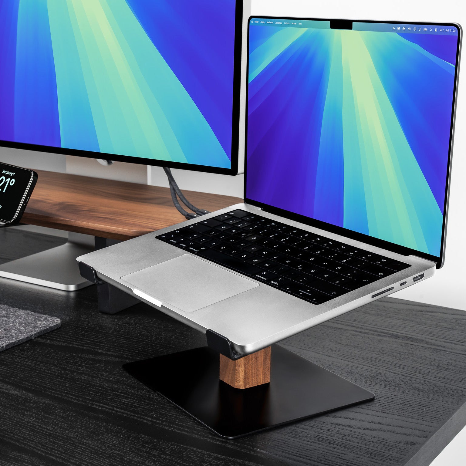 BALOLO, Laptopstand, Laptop Stand, Wooden Laptop Stand, Laptop Holder, Laptop Mount, Macbook Stand, Laptop Stand Wood, Macbook Stand Wood, organized workspace, homeoffice, laptop setup